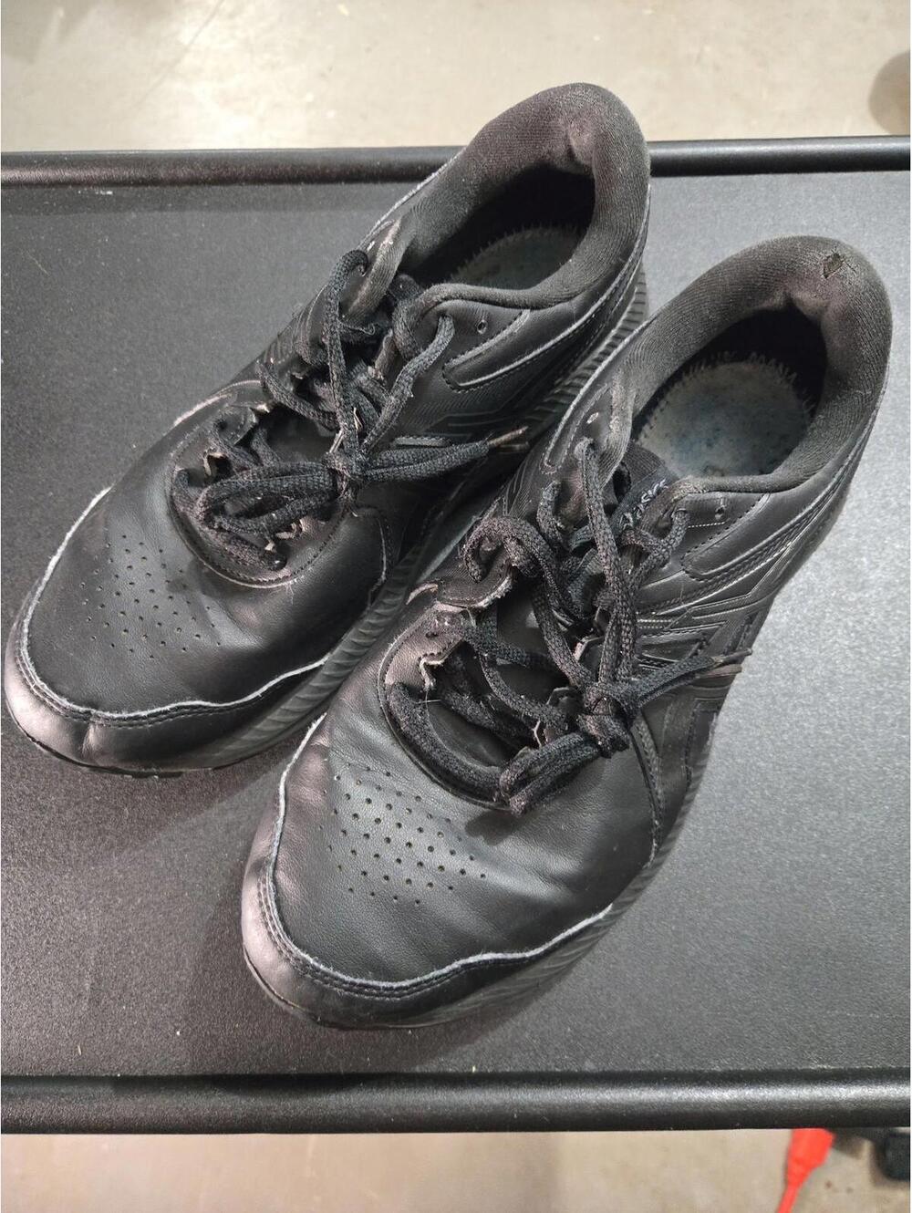 ASICS Men's Black Synthetic Leather Athletic Walking Shoes Size 8.5 Used - Picture 3 of 5